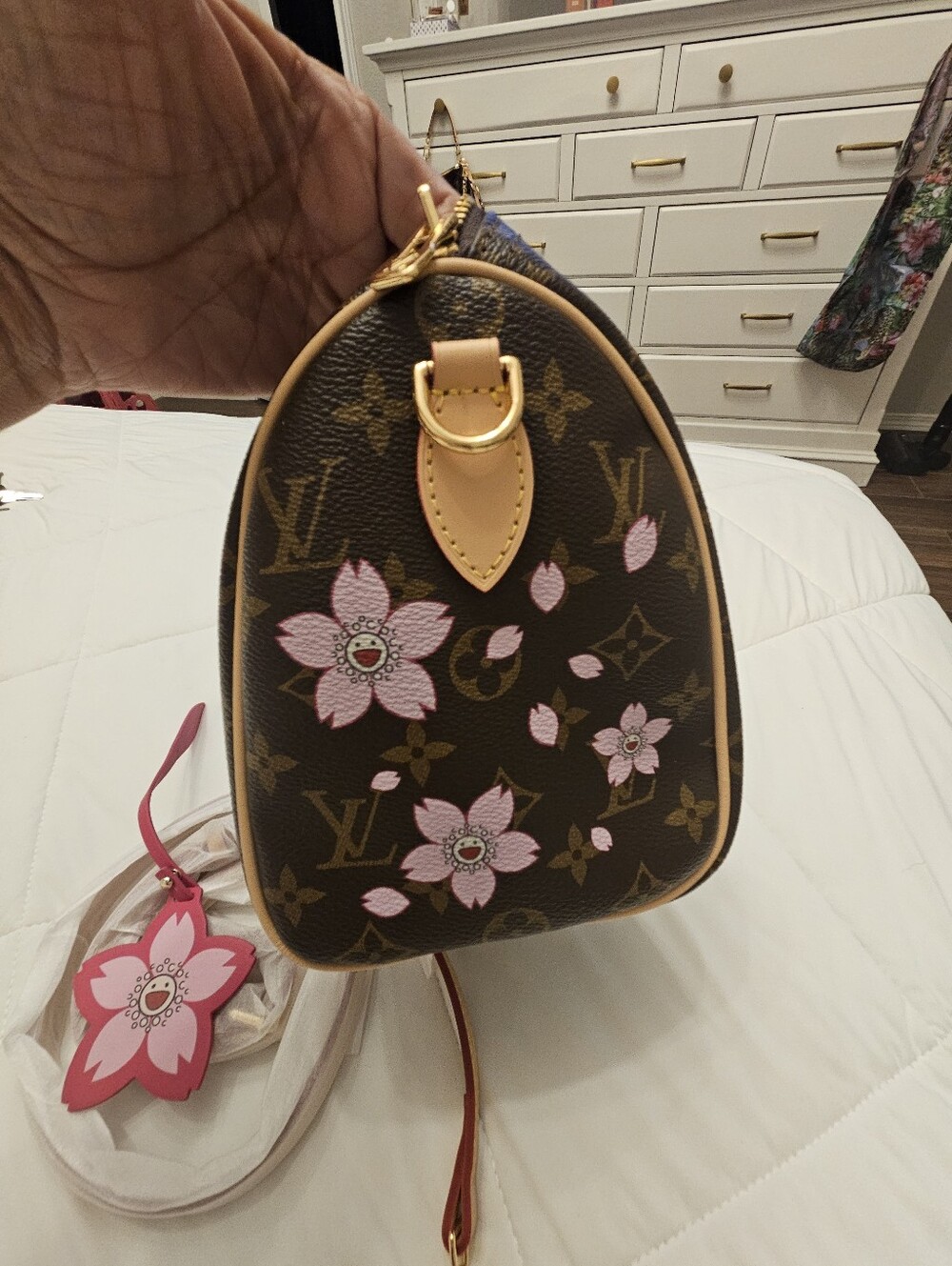 BEAUTIFUL LV x Takashi Murakami Speedy Bandoulière 25 Cherry Blossom Bag - Picture 8 of 16